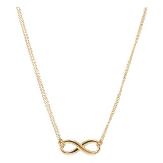 Tiffany & Co. Infinity Double Chain 18k Yellow Gold Chocker Pendant Necklace For Sale