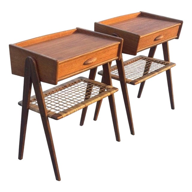 Mid-Century Danish Nightstands by Søren Rasmussen, 1960s, Set of 2 For Sale