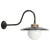 Mid-Century Modern Vintage Industrial Black Enamel, Brass and White Opaline Wall Light For Sale - Image 3 of 7