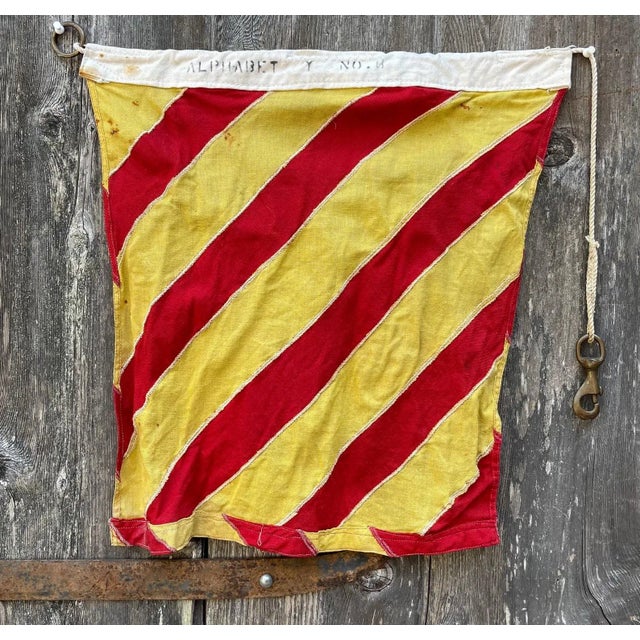 Very nice vintage signal flag Great for display or framing. vintage condition. With some discoloration and small holes...