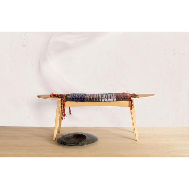 Oak Surf Hand-Woven Fabric Bench 1 by Jean-Baptiste Van Den Heede Dimensions: D 31 x W 118 x H 43 cm Materials: Hand-woven...