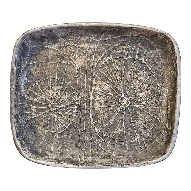 Abstract Sand-Cast Aluminum Platter by Donald Drumm For Sale