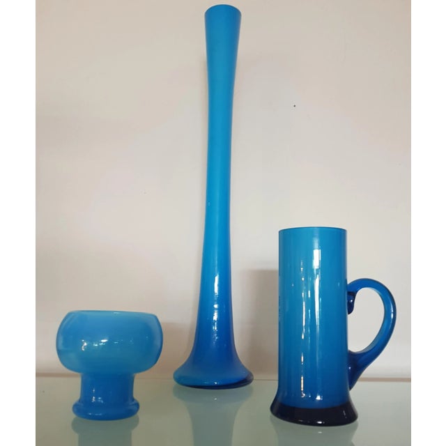 1960s Mid-Century Blue Vases from Friedrich Glas, 1960s, Set of 3 For Sale - Image 5 of 6