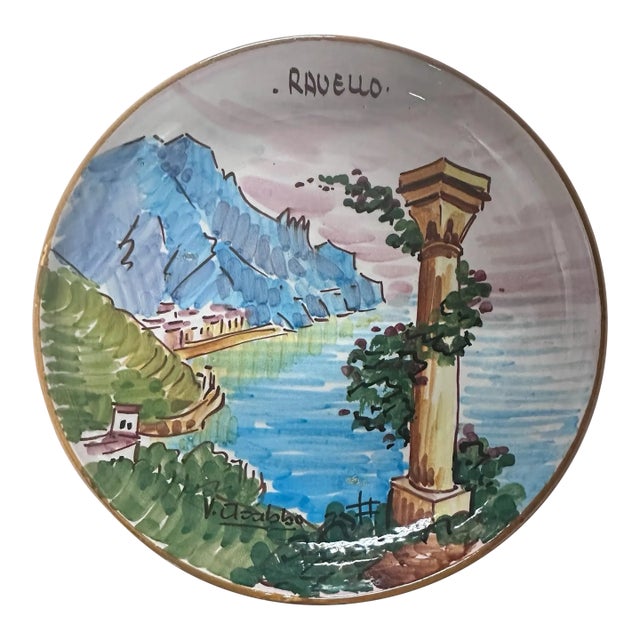 Vintage Ravello, Italy Pottery Wall Plate For Sale