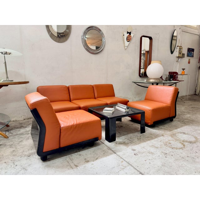 Brown Vintage Modular Amanta Chairs by Mario Bellini for B&B Italia, 1960s, Set of 5 For Sale - Image 8 of 10