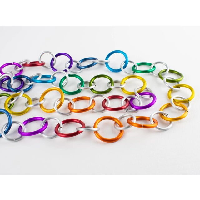 David Spada Space Age Multicolor Aluminum Extra-Long Necklace For Sale - Image 11 of 11