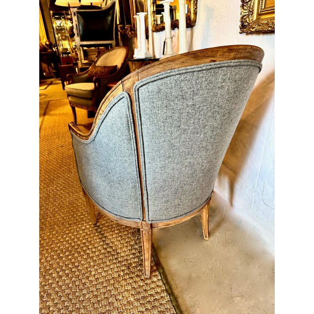 Pair Empire-Style Barrel-Back Bergeres, C. 1935-1940's For Sale - Image 10 of 13