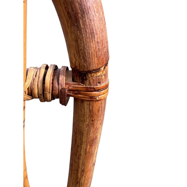 Shabby Chic Late 20th Century Rattan Wicker Desk Chair For Sale - Image 3 of 11