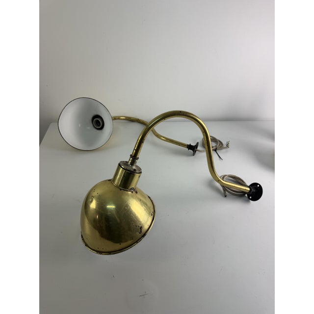 Large Industrial Wall Lamps with Adjustable Parabola Arm in Brass, 1950s, Set of 2 For Sale - Image 18 of 18