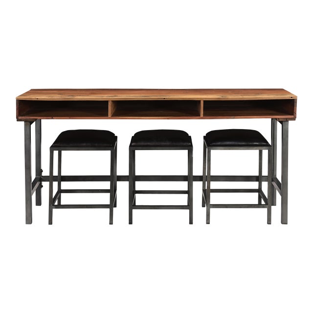 Luna Sofa Table With Set of 3 Stools Chairish