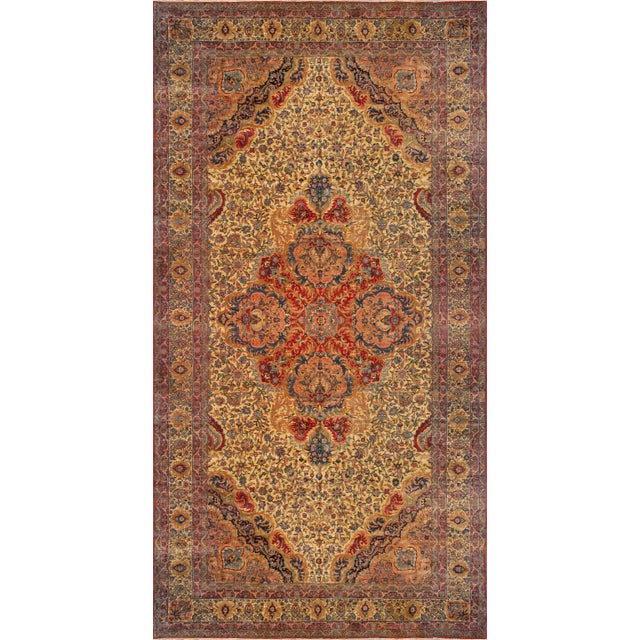 Textile Pasargad Home Antique Lavar Wool Area Rug-11' 5" X 21' 6" , Ivory For Sale - Image 7 of 7