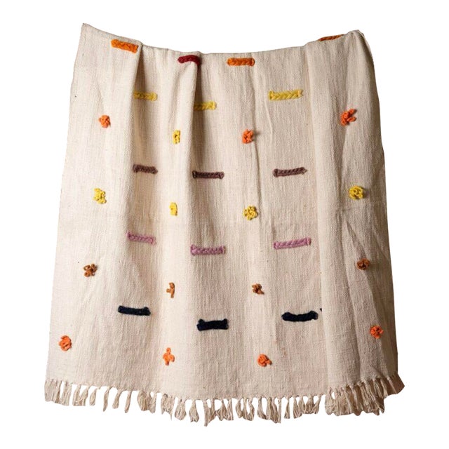 Threaded Tranquility Embroidered Throw – Elevate Your Space With Chic Comfort For Sale