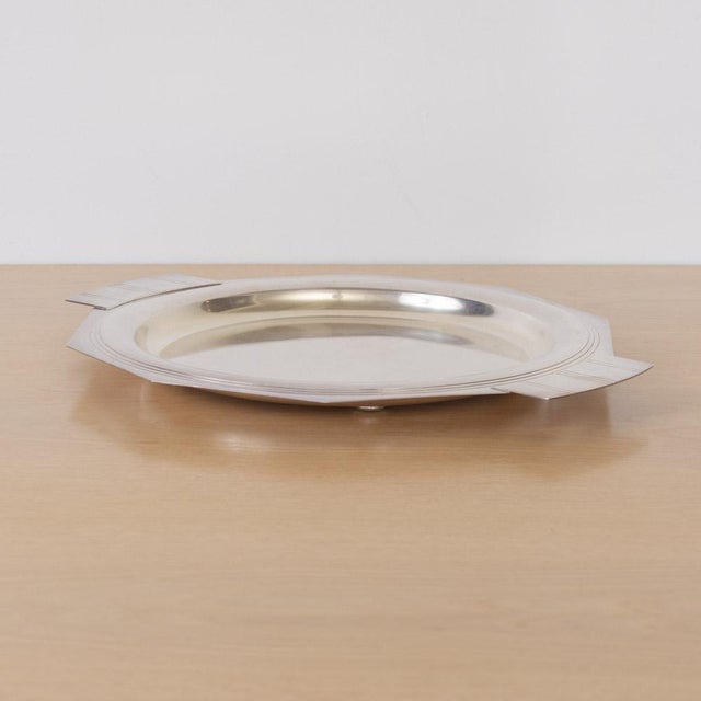 Art Deco 1960s French Art Deco Silver Tray For Sale - Image 3 of 9