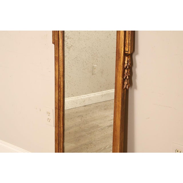 Italian Giltwood Narrow Vintage Wall Mirror Mirror For Sale - Image 9 of 18