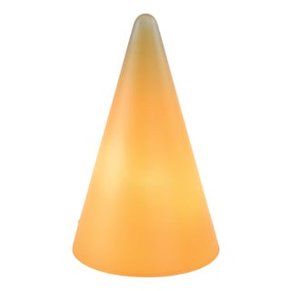 Conical Glass Table Light from SCE, France, 1980s For Sale