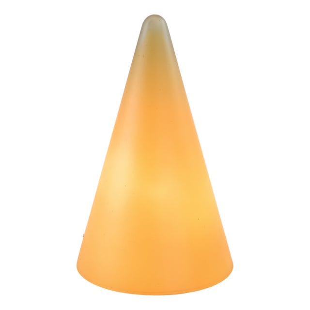 Conical Glass Table Light from SCE, France, 1980s For Sale