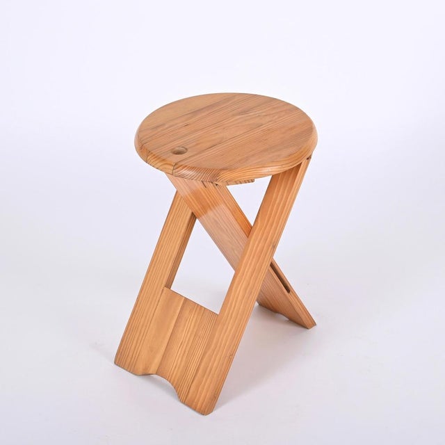 TS Folding Stool attributed to Roger Tallon for Sentou, France, 1970s For Sale - Image 9 of 17