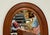 Early 20th Century Vintage Primitive Oval Beveled Wood Wall Mirror For Sale - Image 5 of 6