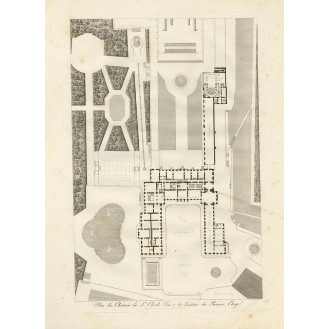 Hollywood Regency Louis-Pierre Baltard, Plan of the Château De Saint-Cloud First Floor, 1803, Engraving For Sale - Image 3 of 9