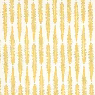 Schumacher X Molly Mahon Fern Fabric in Mustard For Sale