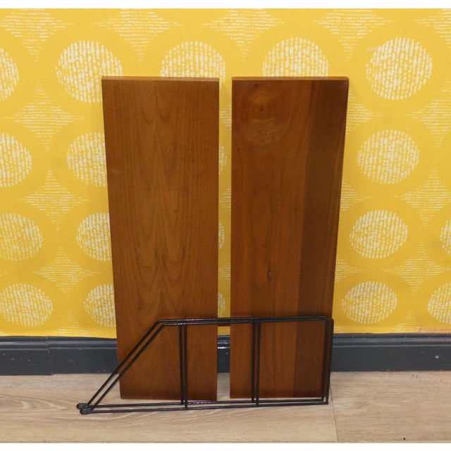 Small Vintage Wall String Shelf in Walnut, 1960s For Sale - Image 6 of 7
