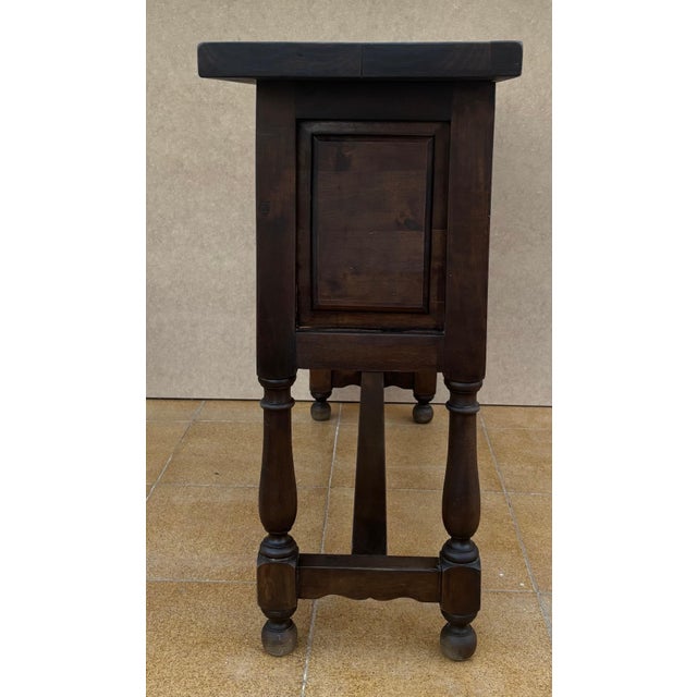 1930s Spanish Hand Carved Console With Two Drawers, 1930s For Sale - Image 5 of 10