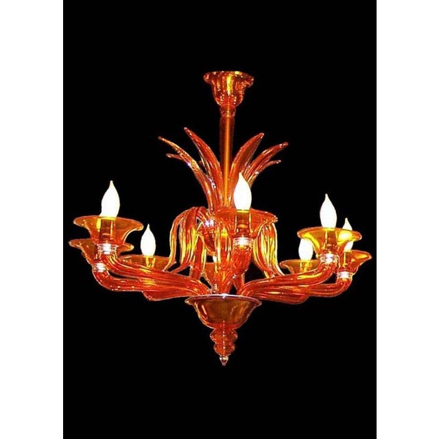Traditional Orange Chandelier by Barovier & Toso For Sale - Image 3 of 12