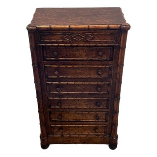 1900-1909 Faux Bamboo Salesman Sample Miniature Chest For Sale