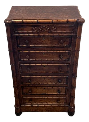 1900-1909 Faux Bamboo Salesman Sample Miniature Chest