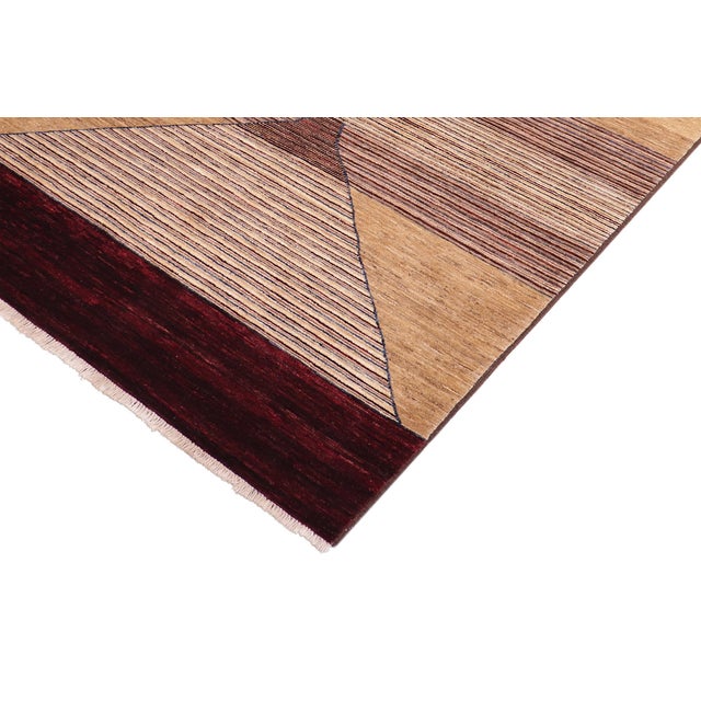 Boho Chic Gabbeh Red/Brown Wool Rug - 4'11'' X 7'1'' For Sale - Image 4 of 10