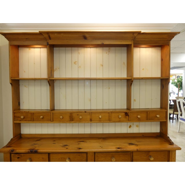 Farmhouse Country Pine Sideboard Or Credenza With Hutch Chairish