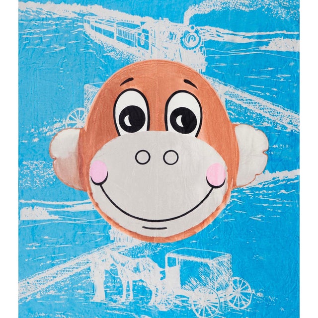 Jeff Koons Monkey Train Beach Towel, Jeff Koons Monkey Train Blue For Sale