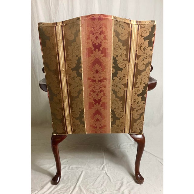 Chippendale 1990s Chippendale Style Mahogany Ball & Claw Upholstered Armchair For Sale - Image 3 of 8