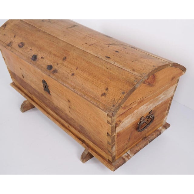 Antique Pine Chest with Domed Lid, 19th Century For Sale - Image 8 of 12