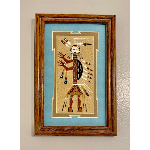 Late 20th Century Late 20th Century Signed Navajo Sand Paintings - Set of 2 For Sale - Image 5 of 12