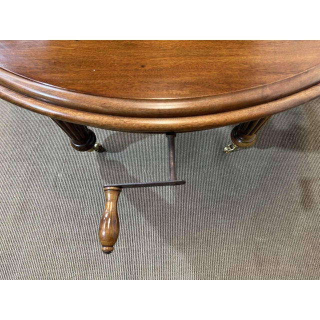 Brown Victorian Style Oval Mahogany Table with One Extension For Sale - Image 8 of 18