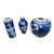 1970s Instant Collection of Blue and White Round and Skinny Vases- Set of 3 For Sale