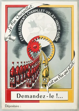 1920's French Wine Poster, Le Vin Charpillet Est Un Vin Qui Plait (Charpillet Wine Is the Wine That Pleases)