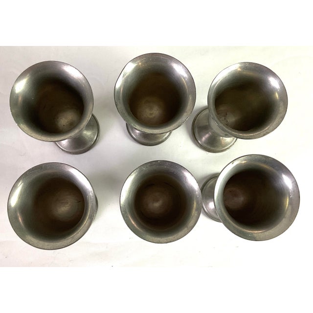 Empire Pewter Co.-founded in 1946 -makers of fine pewter Six weighted pewter cordials