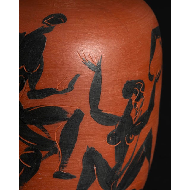 Black Hand-Painted Ceramic Vase by Dietmar Liedke for Karlsruher Majolika, 1970s For Sale - Image 8 of 12