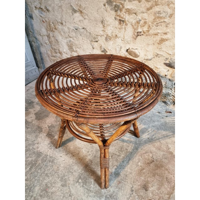 Vintage Rattan Lounge Set, France, 1940s, Set of 3 For Sale - Image 16 of 18