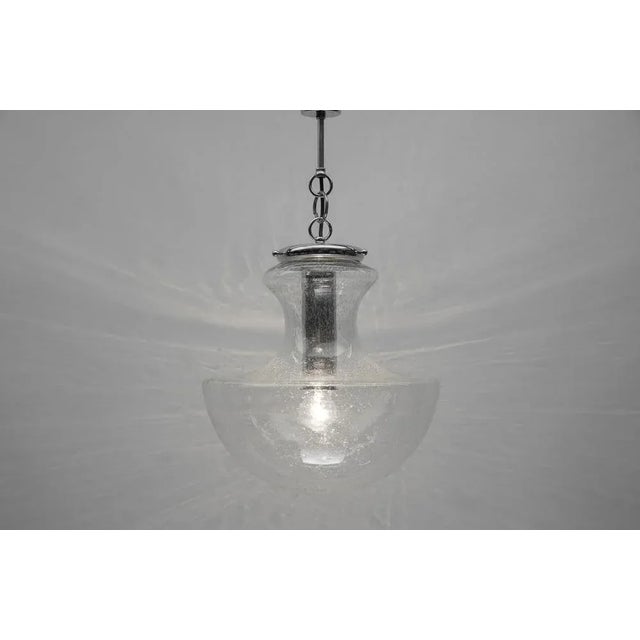 Mid-Century Modern Mid-Century Modern Chrome & Bubble Glass Pendant Lamp, Germany, 1960s For Sale - Image 3 of 8