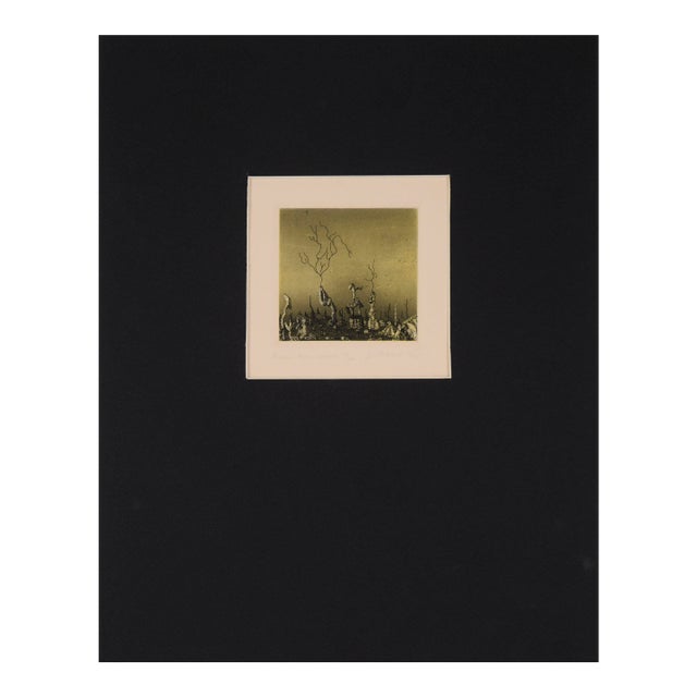 "Arian Moon Chance" - 1975 Surrealist Lithograph on Paper by Jim Crabb For Sale