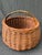 Large Antique Hand Woven Willow Gathering Basket Branch Handle For Sale - Image 4 of 17