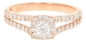 0.95 Carat Diamond Rose Gold Engagement Ring, Size 7