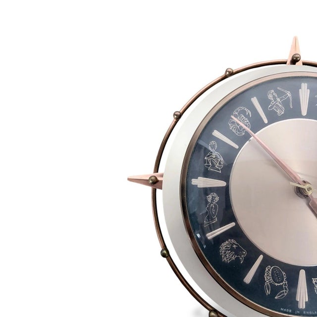 Mid-Century Copper Zodiac Wall Clock from Metamec, 1950s For Sale - Image 4 of 9