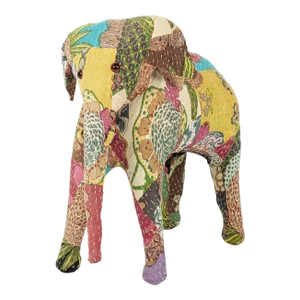 Vintage Cotton Elephant Covered in Indian Textiles