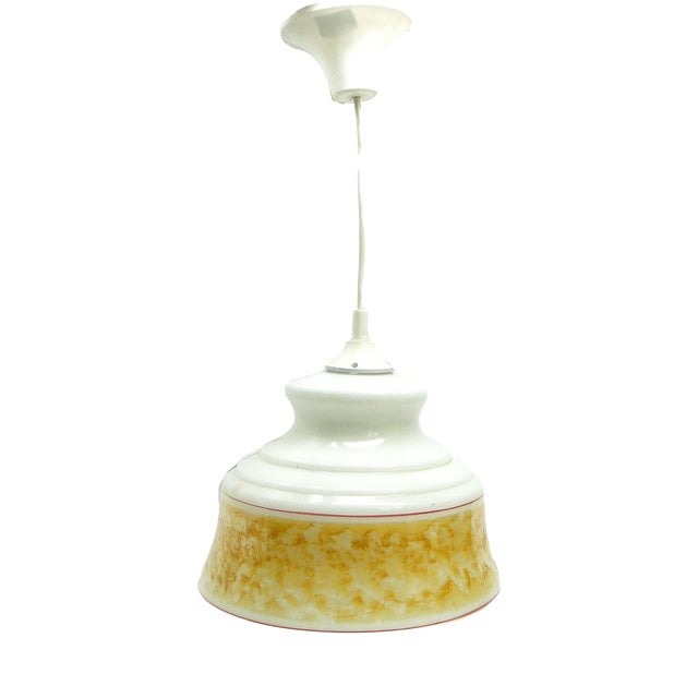 Brass and Glass Pendant Lamp from Polam, 1980s For Sale