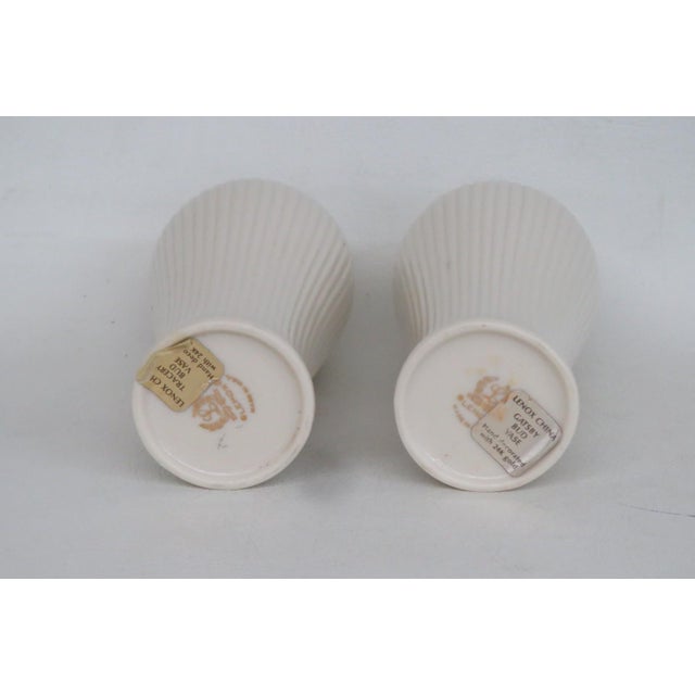 Lenox China Gatsby Bud Vase Pair of 2 Ivory Porcelain With 24k Gold Detail 4931b For Sale - Image 11 of 14