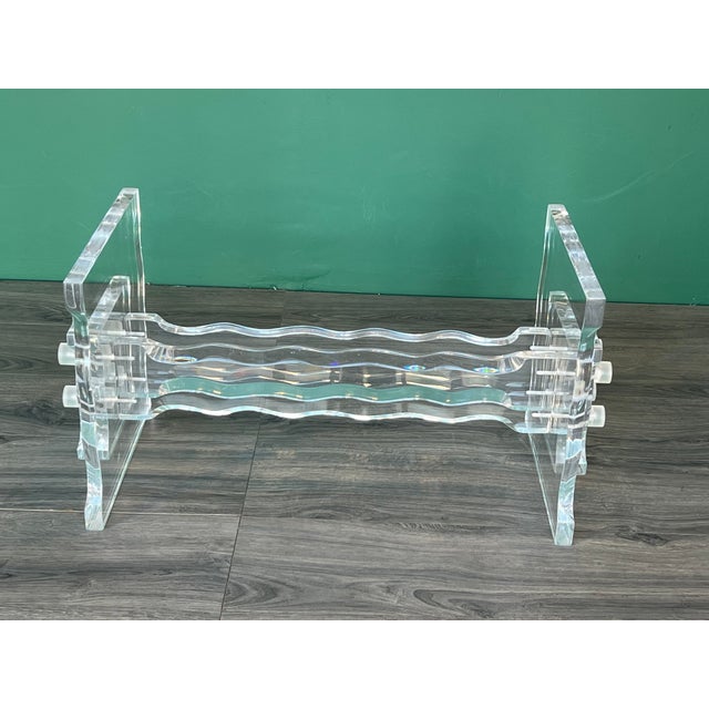 Plastic Vintage Lucite Table Base For Sale - Image 7 of 10